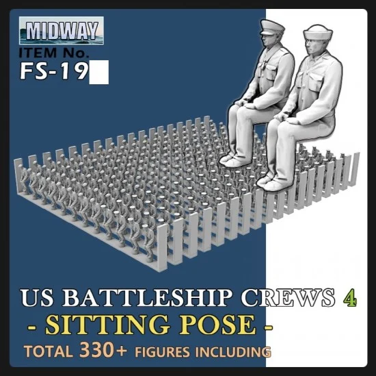 Tori Factory FS-19B 1/200 US BattleShip Crews-4: Sit (330 figures)