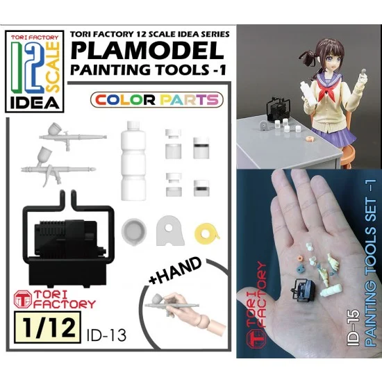 Tori Factory ID-13 Scale Models of "Modeling Painting Tools" #1 for 1/12 Figures