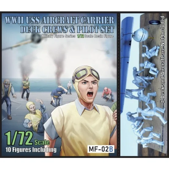 Tori Factory MF-02B 1/72 US Navy Aircraft Carrier Crews & Pilots "Dynamic Pose" (10 Figures)