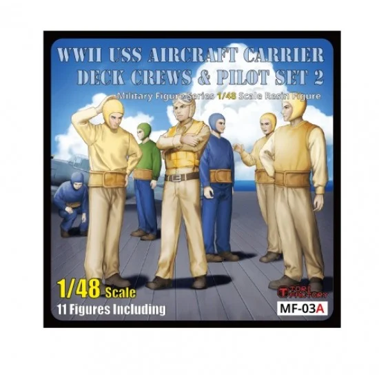 Tori Factory MF-03A 1/48 US Navy Aircraft Carrier Crews & Pilots "Normal Pose" (11 Figures)