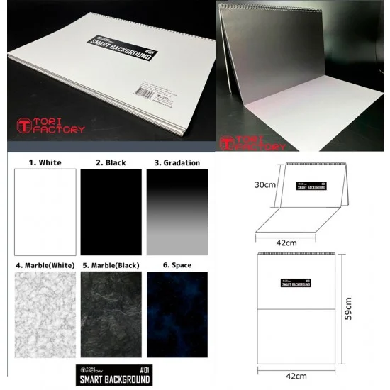 Tori Factory SB-01 Smart Back Ground #01 - Background Paper Sketchbook for 1/35 Tanks, 1/72 Planes, Gunpla