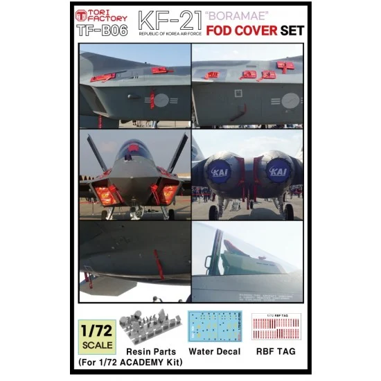Tori Factory TF-B06 1/72 Republic of Korea AF KAI KF-21 Boramae FOD Cover Set for Academy kits