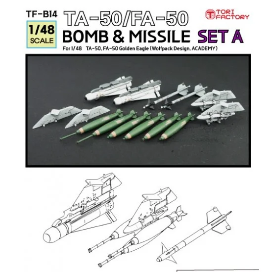 Tori Factory TF-B14 1/48 TA-50/FA-50 Missile and Bomb Set A