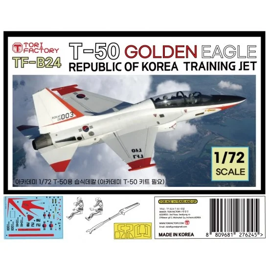 Tori Factory TF-B24 1/72 ROK T-50 Golden Eagle Decal for Academy T-50 Kit
