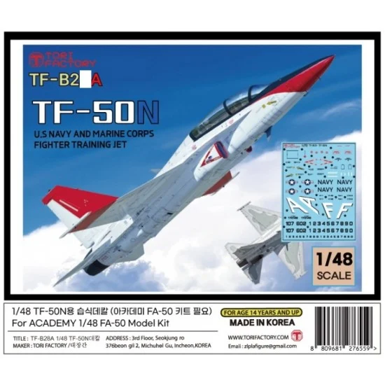 Tori Factory TF-B29A 1/48 US Navy TF-50N Decal set for Academy FA-50 kit