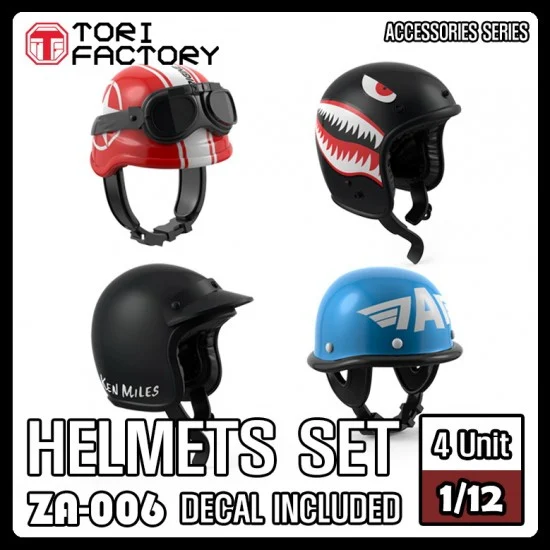Tori Factory ZA-006 1/12 Helmet Set (4pcs)