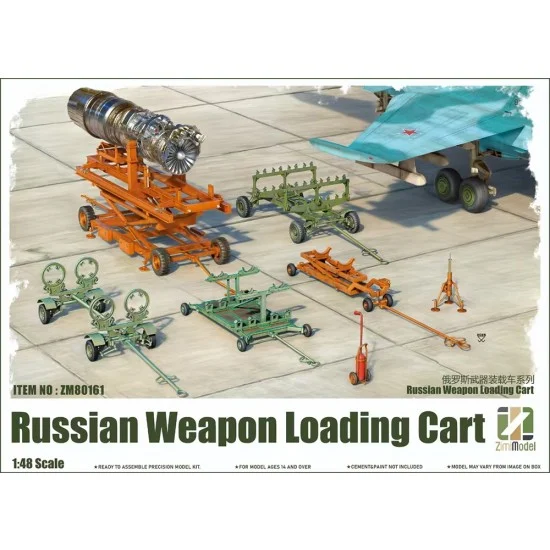 Zimi Model 80161 1/48 Russian Weapon Loading Cart with 2 Figures - Scenics & Diorama
