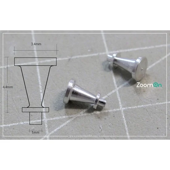 ZoomOn Z107 1/24 Mugen Steering Boss Hub (2pcs) - Model Cars