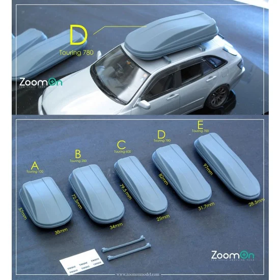 ZoomOn Z150-D 1/24 Touring Roof Box (D) for Civilian Car