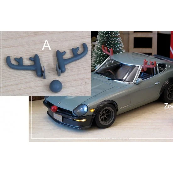 ZoomOn Z162-A 1/24 Christmas Reindeer Antlers (A) for Civilian Car