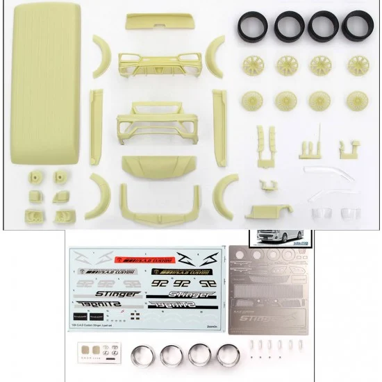 ZoomOn Z171 1/24 Hiace S.A.D Custom Stinger J High Roof Transkit parts for Aoshima kit - Model Cars