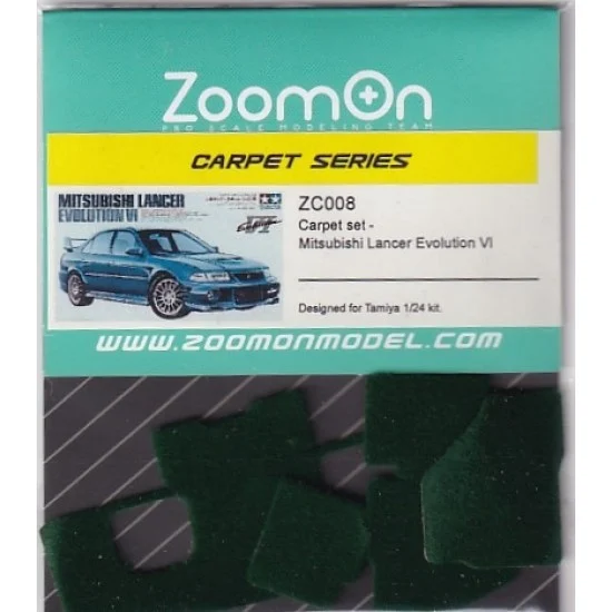 ZoomOn ZC008-GREEN 1/24 Mitsubishi Lancer Evolution VI #Green Carpet set for Tamiya kit
