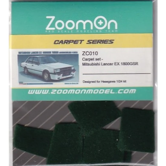 ZoomOn ZC010-GREEN 1/24 Mitsubishi Lancer EX 1800GSR #Green Carpet set for Hasegawa kit