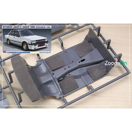 ZoomOn ZC010-GREY 1/24 Mitsubishi Lancer EX 1800GSR #Grey Carpet set for Hasegawa kit