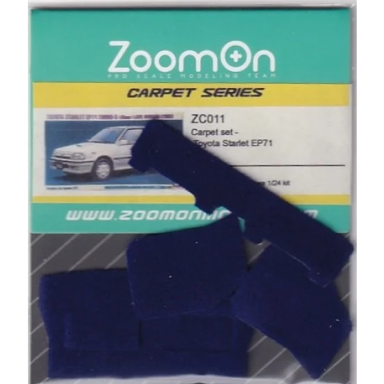 ZoomOn ZC011-BLU 1/24 Toyota Starlet EP71 #Blue Carpet set for Hasegawa kit
