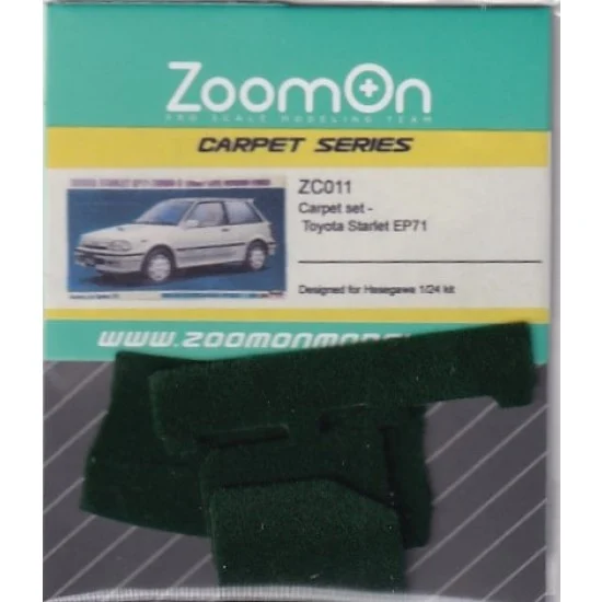 ZoomOn ZC011-GREEN 1/24 Toyota Starlet EP71 #Green Carpet set for Hasegawa kit