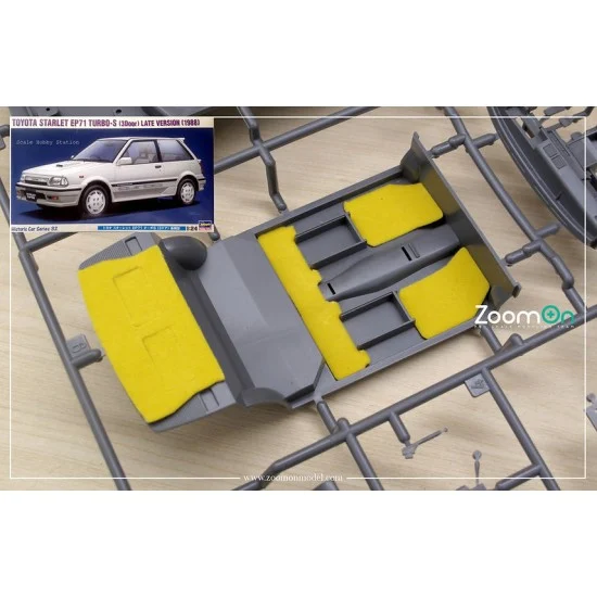 ZoomOn ZC011-YEL 1/24 Toyota Starlet EP71 #Yellow Carpet set for Hasegawa kit