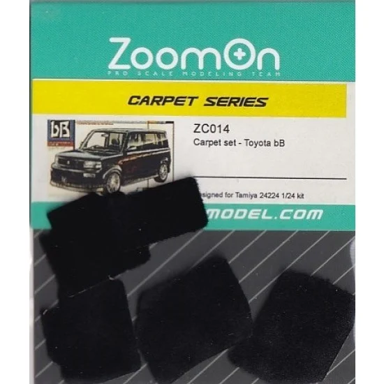 ZoomOn ZC014-BLA 1/24 Toyota bB #Black Carpet set for Tamiya kit