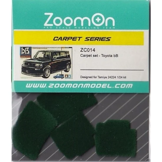 ZoomOn ZC014-GREEN 1/24 Toyota bB #Green Carpet set for Tamiya kit