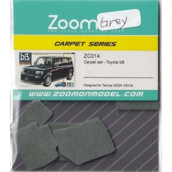 ZoomOn ZC014-GREY 1/24 Toyota bB #Grey Carpet set for Tamiya kit