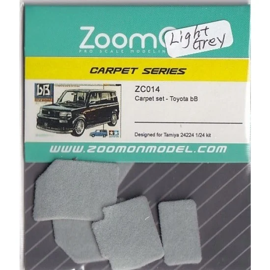 ZoomOn ZC014-LIG 1/24 Toyota bB #Light grey Carpet set for Tamiya kit