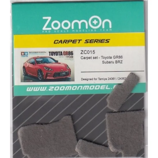 ZoomOn ZC015-GREY 1/24 Toyota GR86 / Subaru BRZ #Grey Carpet set for Tamiya 24361/24362