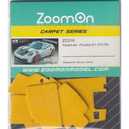 ZoomOn ZC016-YEL 1/24 Porsche 911 GT3 RS #Yellow Carpet set for Tamiya kit