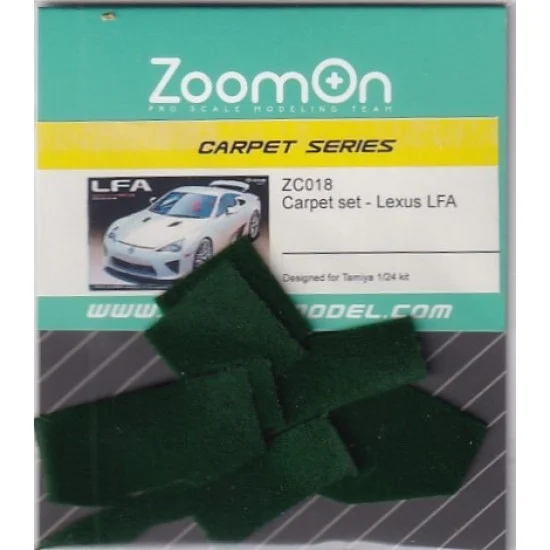 ZoomOn ZC018-GREEN 1/24 Lexus LFA #Green Carpet set for Tamiya kit