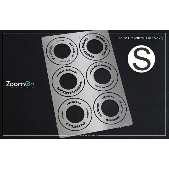 ZoomOn ZD012 1/24 Tyre Letters (PE) for 15-17'' Wheels