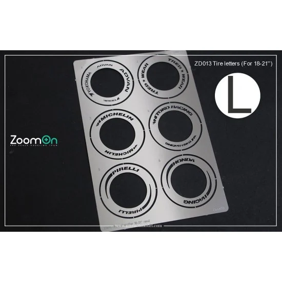 ZoomOn ZD013 1/24 Tyre Letters (PE) for 18-21'' Wheels