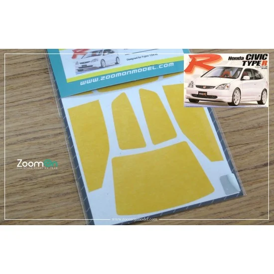 ZoomOn ZD060 1/24 Honda Civic Type R Window and Light Painting Masks for Fujimi kit - Model Cars