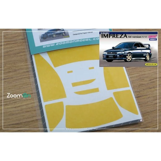 ZoomOn ZD063 1/24 Subaru Impreza WRX Window and Light Painting Masks for Fujimi kit - Model Cars