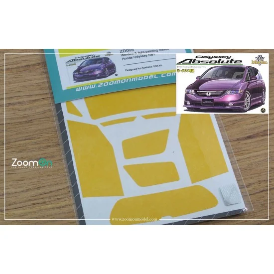 ZoomOn ZD065 1/24 Honda Odyssey R Window and Light Painting Masks for Aoshima kit - Model Cars