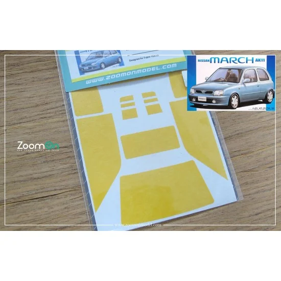 ZoomOn ZD067 1/24 Nissan March Window and Light Painting Masks for Fujimi kit - Model Cars