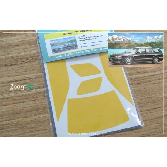 ZoomOn ZD076 1/24 Mitsubishi Galant Window and Light Painting Masks for Aoshima kit - Model Cars