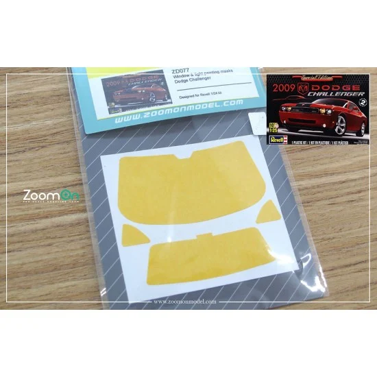 ZoomOn ZD077 1/24 Dodge Challeng Window and Light Painting Masks for Revell kit - Model Cars