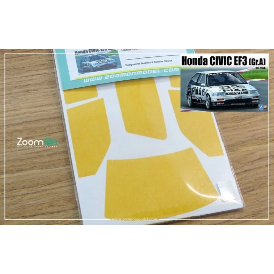 ZoomOn ZD083 1/24 Honda Civic EF Window and Light Painting Masks for Aoshima/Beemax kit - Model Cars