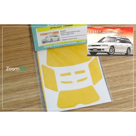 ZoomOn ZD093 1/24 Subaru Legacy 1998 Window and Light Painting Masks for Aoshima kit - Model Cars
