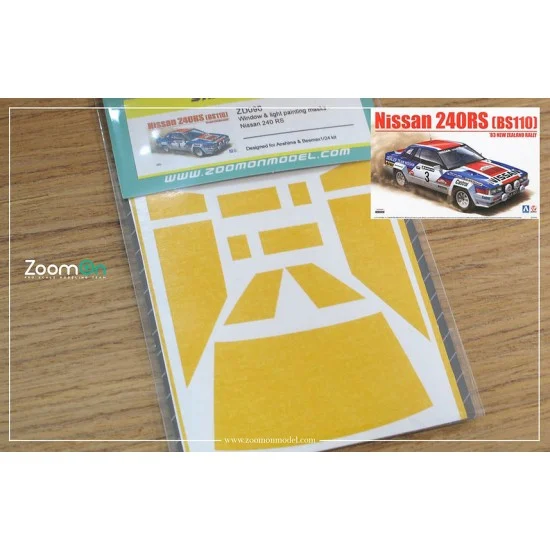 ZoomOn ZD096 1/24 Nissan 240 RS Window and Light Painting Masks for Aoshima/Beemax kit - Model Cars