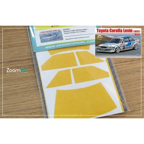 ZoomOn ZD097 1/24 Toyota Corolla Levin (AE92) Window and Light Painting Masks for Aoshima/Beemax kit - Model Cars