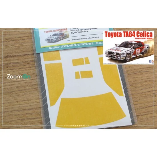 ZoomOn ZD100 1/24 Toyota TA64 Celica Window and Light Painting Masks for Aoshima/Beemax kit - Model Cars
