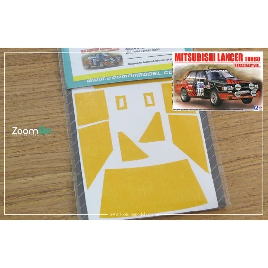ZoomOn ZD103 1/24 Mitsubishi Lancer Turbo Window and Light Painting Masks for Aoshima/Beemax kit - Model Cars
