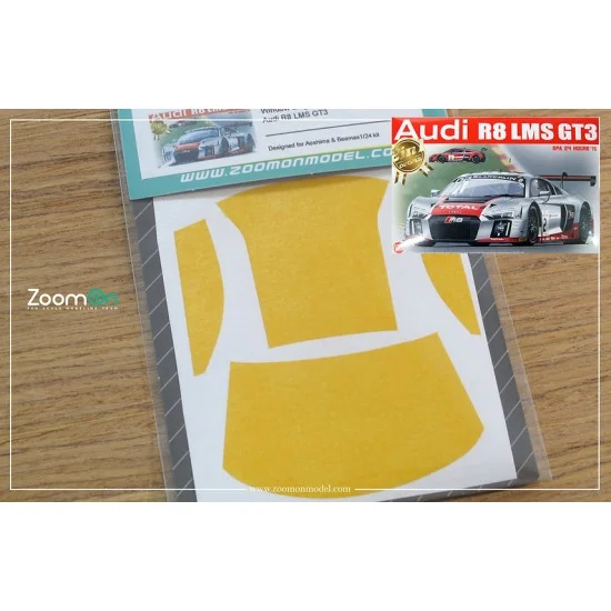 ZoomOn ZD104 1/24 Audi R8 LMS GT3 Window and Light Painting Masks for Aoshima/Beemax kit - Model Cars