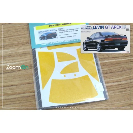 ZoomOn ZD110 1/24 Toyota Corolla Levin GT Apex Window and Light Painting Masks for Hasegawa kit - Model Cars