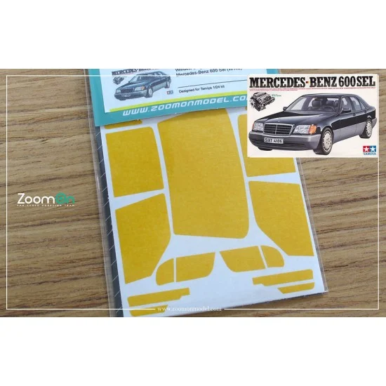 ZoomOn ZD114 1/24 Mercedes-Benz 600 Sel (W140) Window and Light Painting Masks for Tamiya kit