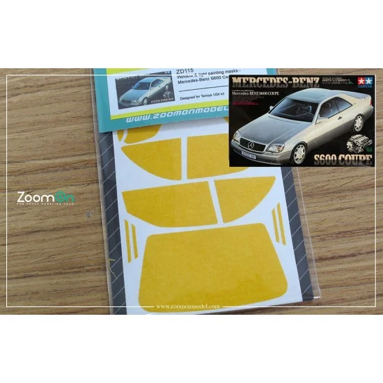 ZoomOn ZD115 1/24 Mercedes-Benz S600 Coupe Window and Light Painting Masks for Tamiya kit