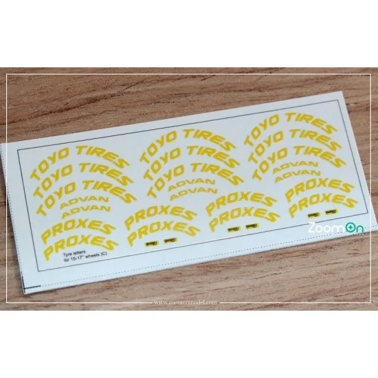 ZoomOn ZD125-15 1/24 Tyre Letters (C) Decal for 15-17'' Wheels