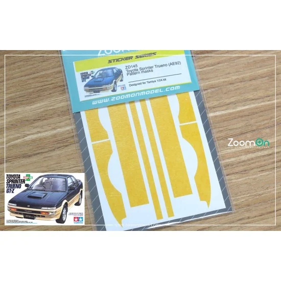 ZoomOn ZD145 1/24 Toyota Sprinter Trueno (AE92) Pattern Masks for Tamiya kit - Model Cars