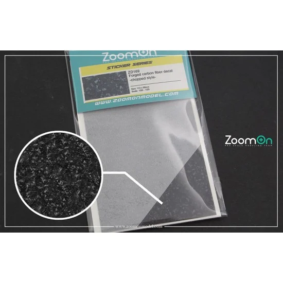 ZoomOn ZD169 1/20 - 1/25 Forged Carbon Fiber Decal Chopped Style (110 x 68mm)