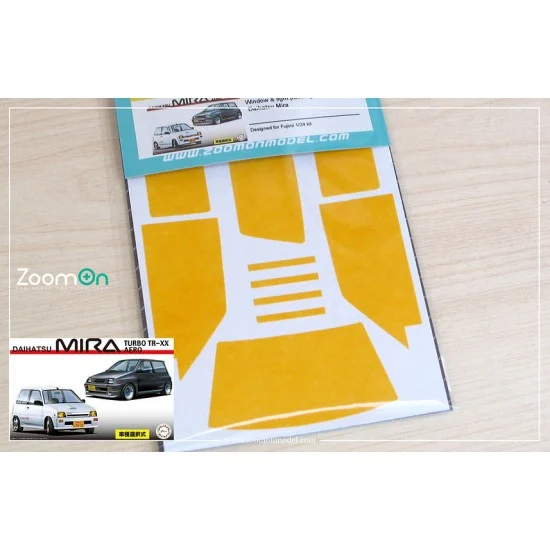 ZoomOn ZD199 1/24 Daihatsu Mira Window and Light Painting Masks for Fujimi kit - Model Cars
